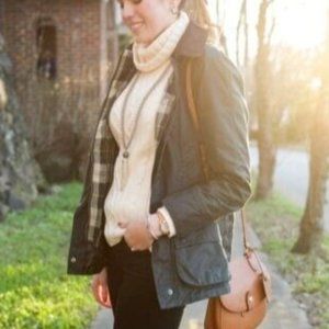 Barbour Bedale Acorn Jacket sz 8 US 12 UK Olive Green Waxed Coat J Crew edition